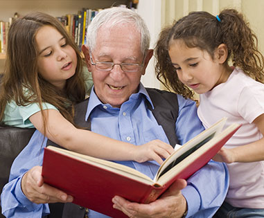 grandfather reading binder